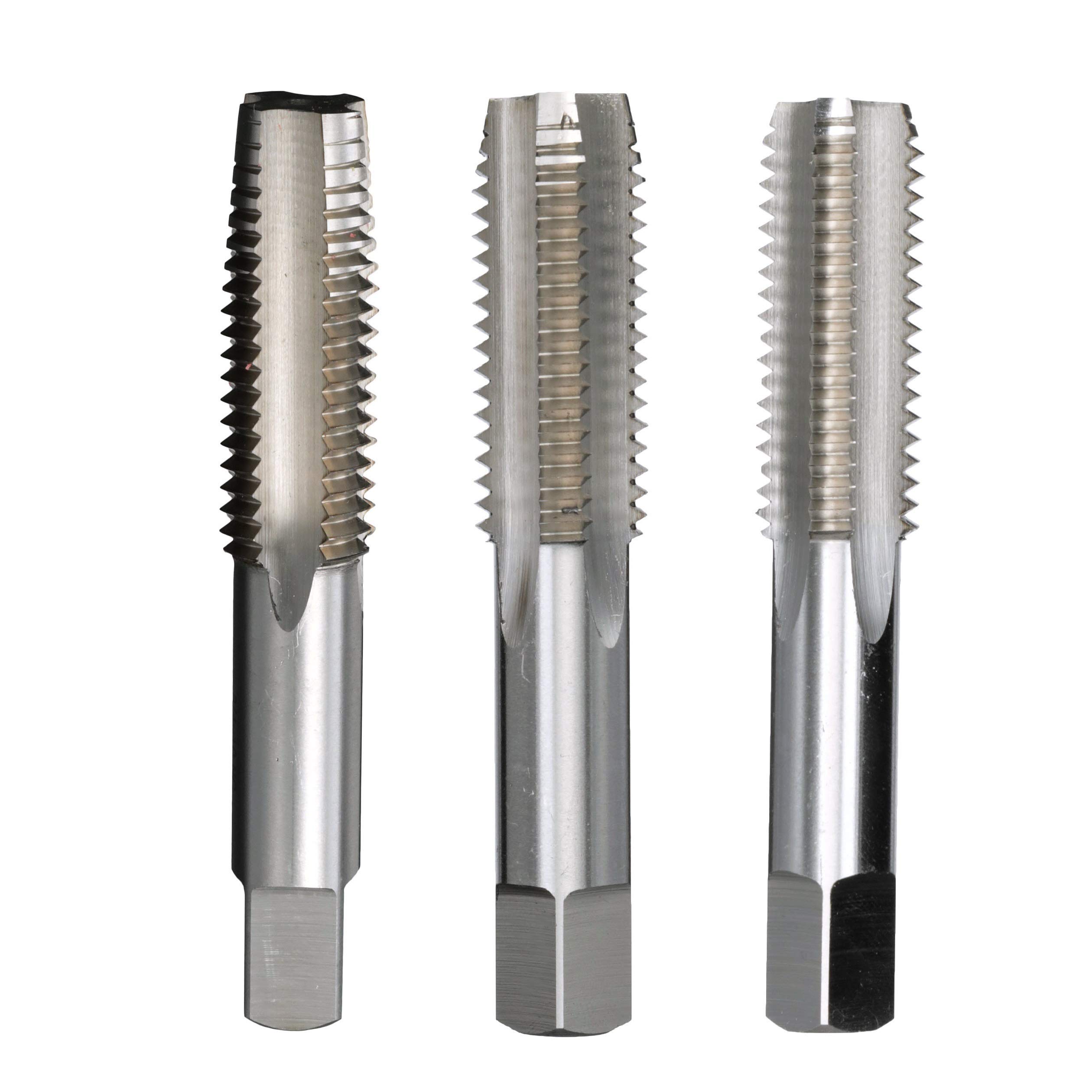 Drill America DWTS8X1.25 m8 x 1.25 High Speed Steel 4 Flute Hand Tap Set, DWT Series