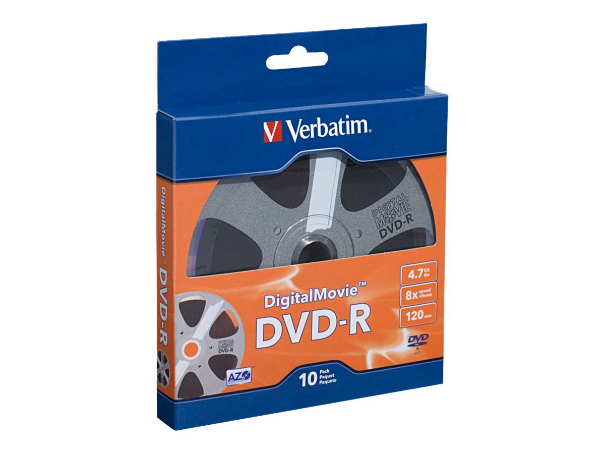 Verbatim 97946 4.7GB 120-Minute DigitalMovie DVD-Rs, 10 pk