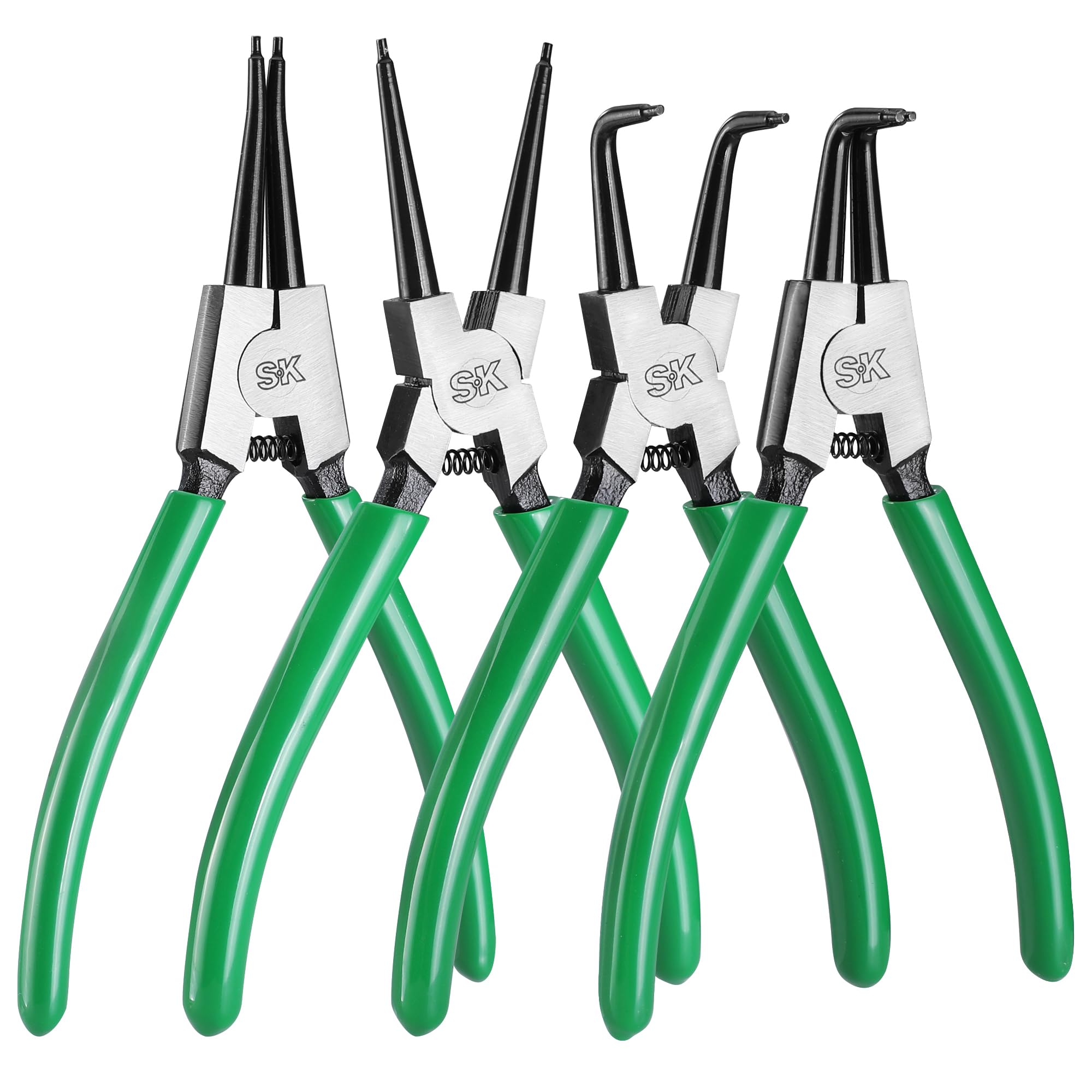 SK 4-Piece Snap Ring Pliers Set, 7-Inch Internal/External Circlip Pliers