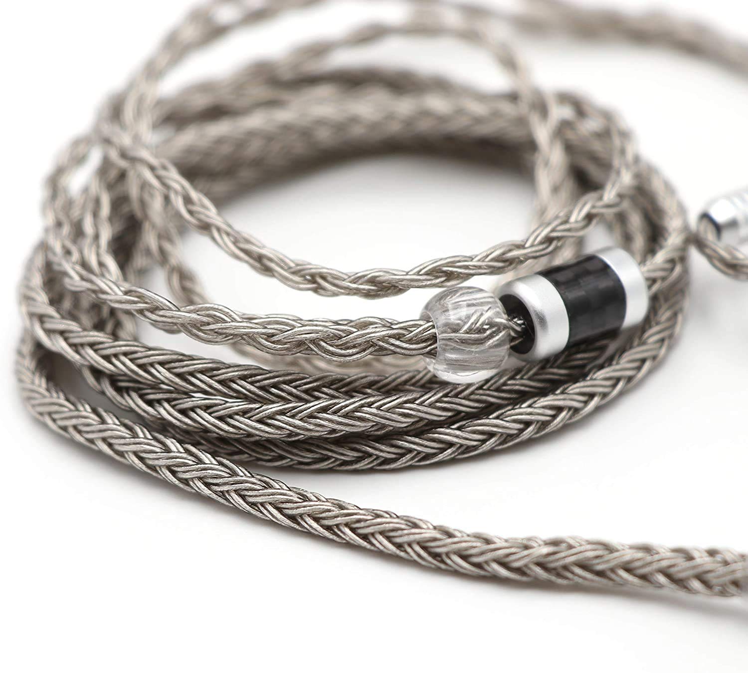 Linsoul Tripowin Zonie IEM Cable, 16 Core Silver Plated Earphone Upgraded Cords, 1.25m SPC in Ear Monitor Cable for ZS10 PRO 2 AS10 PRO ZSN PRO X Wan’er SIMGOT EM6L(Recessed 2pin, 3.5mm)(Grey)