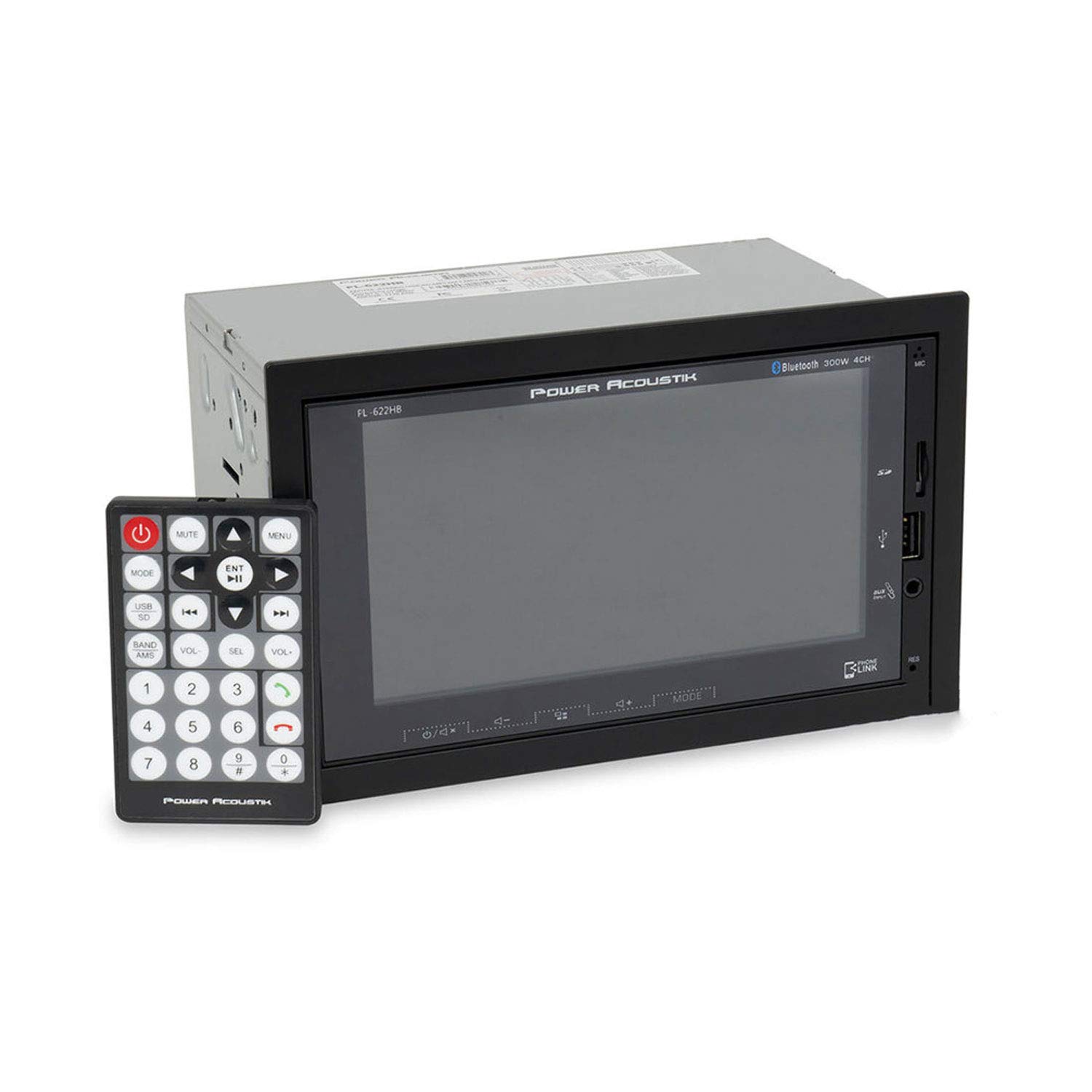 Power Acoustik PL622HB 6.2" DDIN MECHLESS Fixed Touchscreen Receiver w/BT Remote