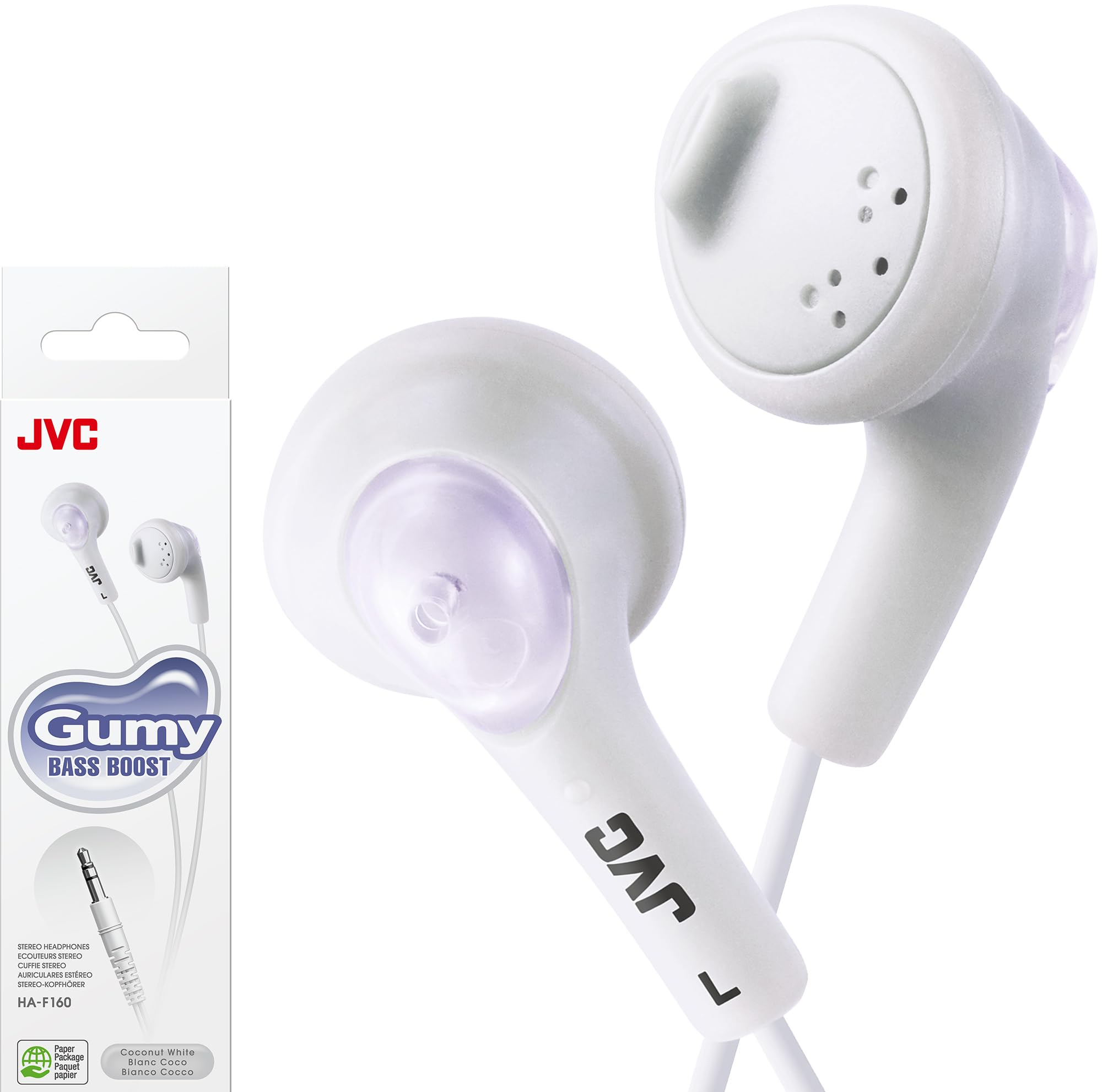 JVC HAF160W Gumy Earbuds (White)