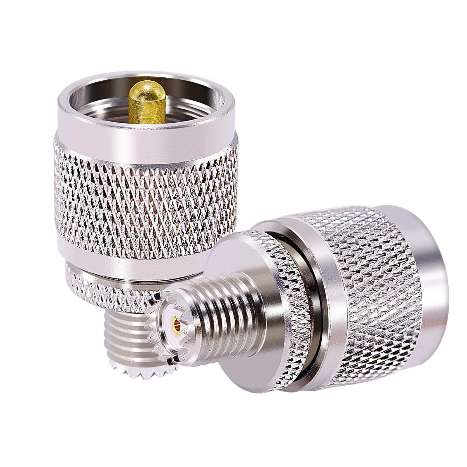 2PCS PL-259 to mini UHF Adapter UHF PL259 Male to Mini UHF SO239 Female
