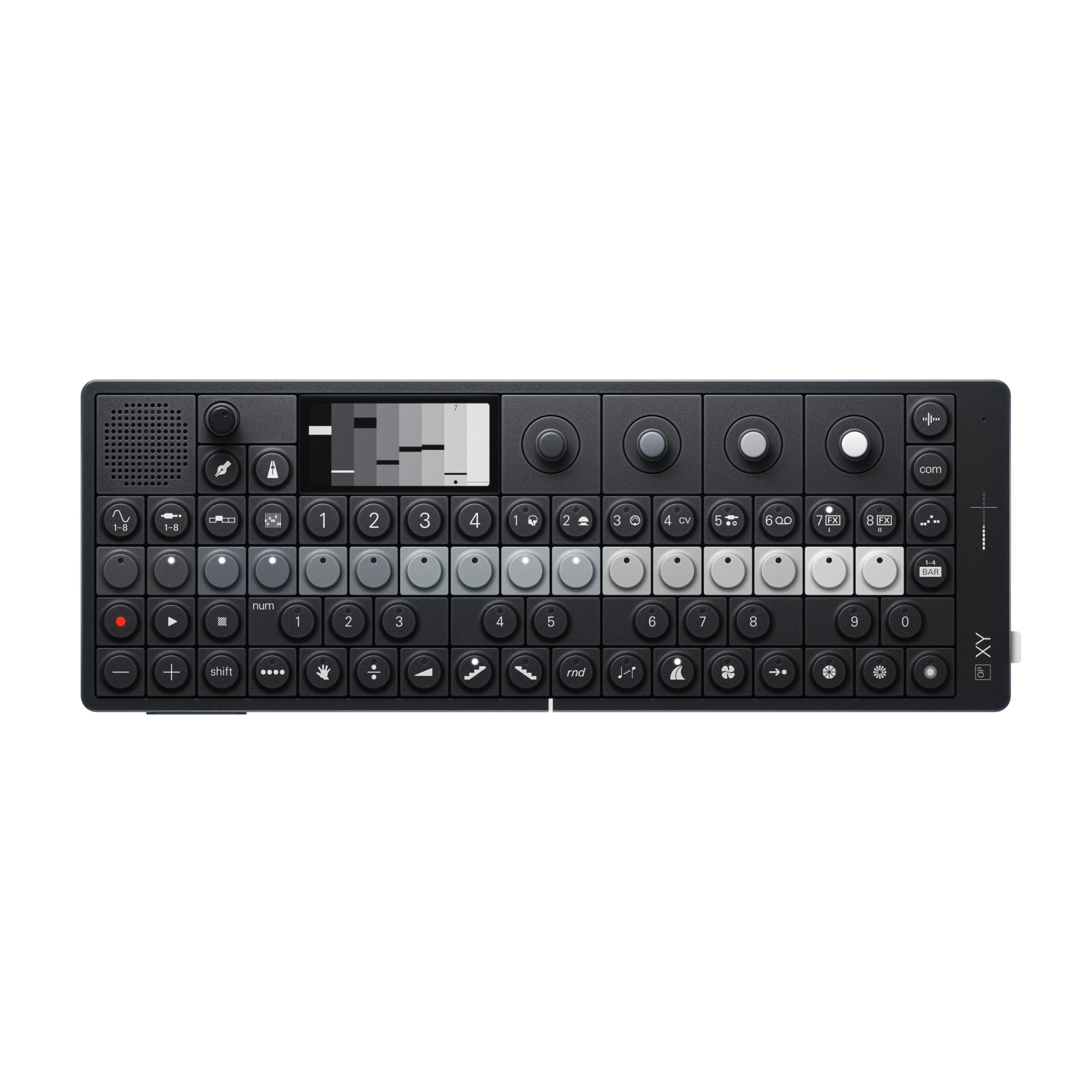 teenage engineering OP–XY portable synthesizer, sampler and 64-step sequencer with built-in speaker, mic and 8 unique synth engines