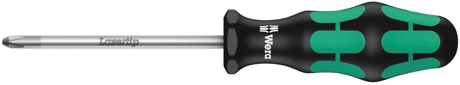 Wera 05008710001 Kraftform Plus 350 PH Phillips Screwdriver, Lasertip, PH 1 Head, 3-1/8" Blade Length