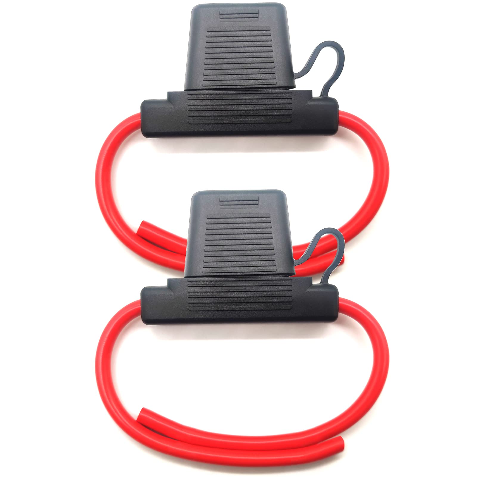 VANTRONIK Waterproof Maxi Inline Fuse Holder 8 Gauge AWG Wire 15.8 Inches Long, Fit for Blade Big Fuse in Vehicle Automotive Car Boat Tractor Up to 100A DC, Super Heavy Duty, 2 Pack