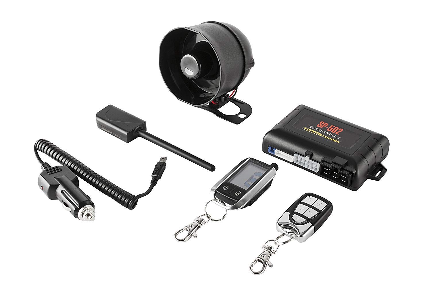 Crimestopper SP-502 Universal Deluxe 2-Way LCD Security & Remote-Start Combo