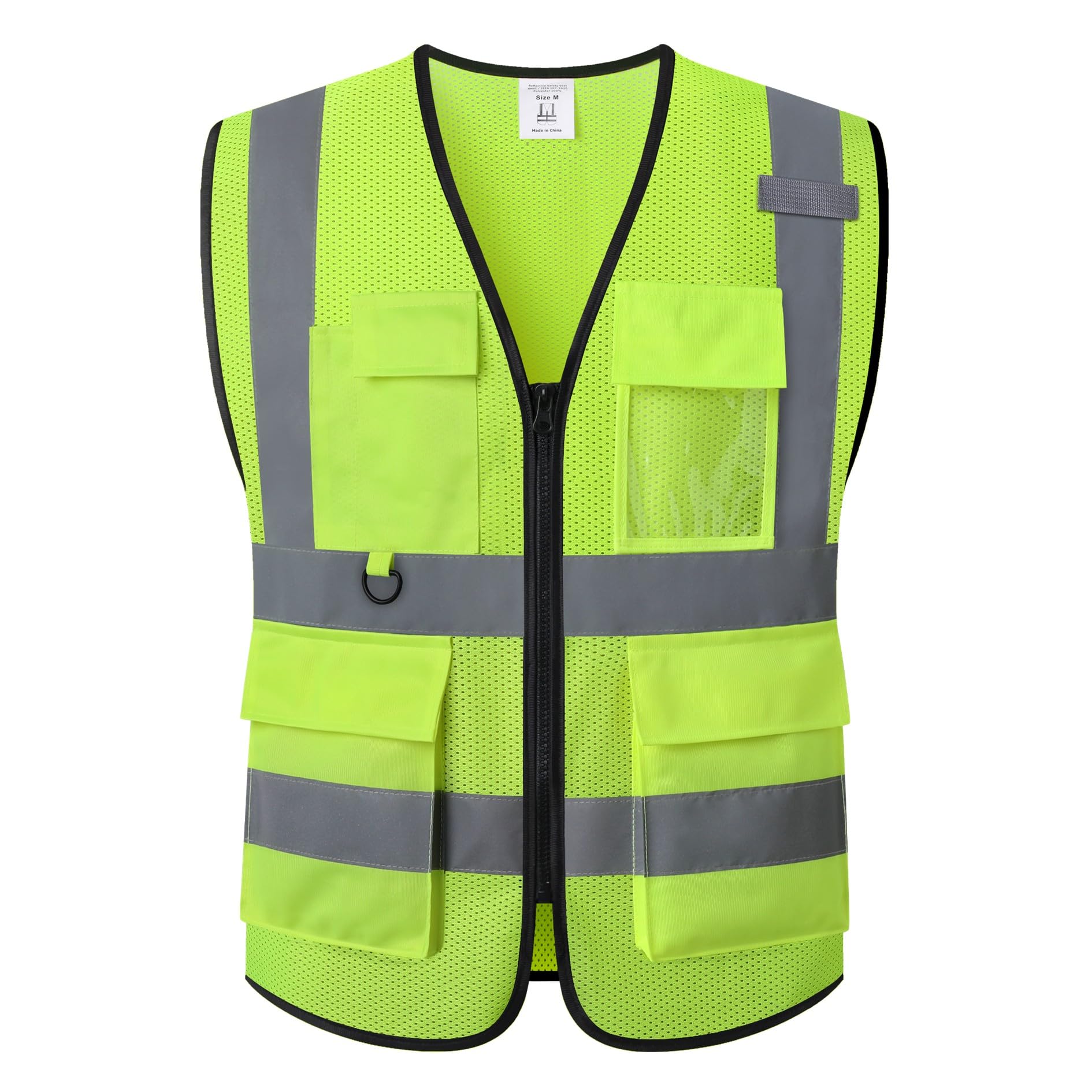 HATAUNKI Safety Vest for Men Women Hi Vis Vest with Pockets Mesh High Visibility Vest Meets ANSI/ISEA Standards (Yellow-20, X-Large)
