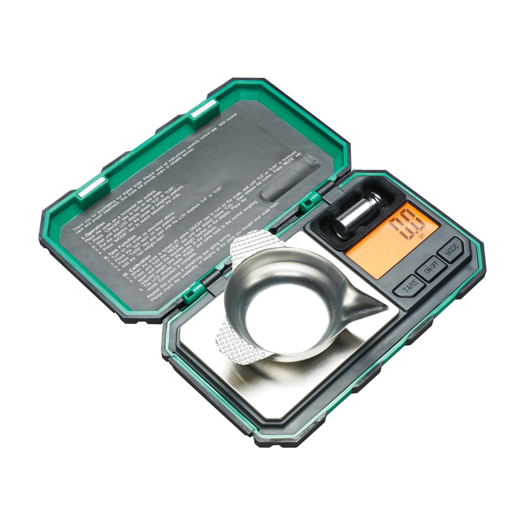 RCBS 1500 Grain Pocket Scale – Digital Reloading – 0.1 Grain – Ready to Use - Green