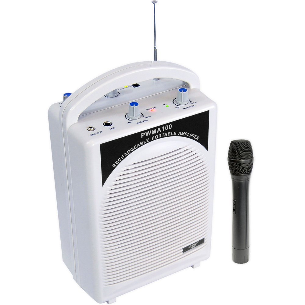 Pyle PWMA100 Rechargeable Portable PA System w/ Wireless MIC