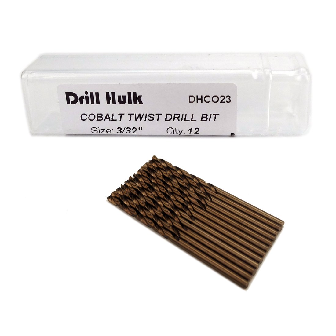 3/32-Inch Cobalt Steel M35 Jobber Length Twist Drill Bits, Pack of 12