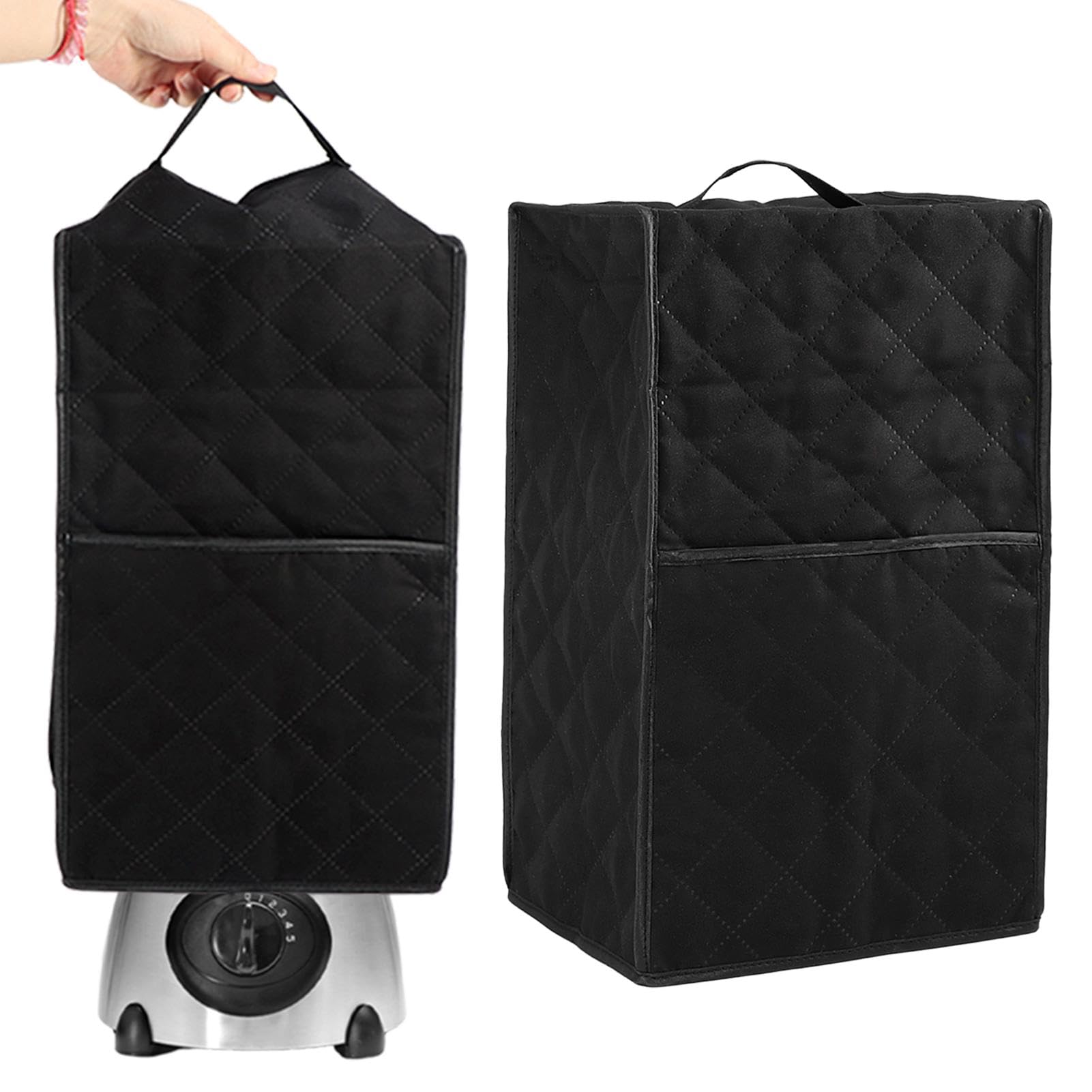 Blender Dust Cover, Kitchen Blender Cover with Accessory Pocket and Handle, Stand Mixer or Coffee Maker Appliance Cover For Kitchen, Anti Fingerprint Dust Proof Stain Resistant(size:black)