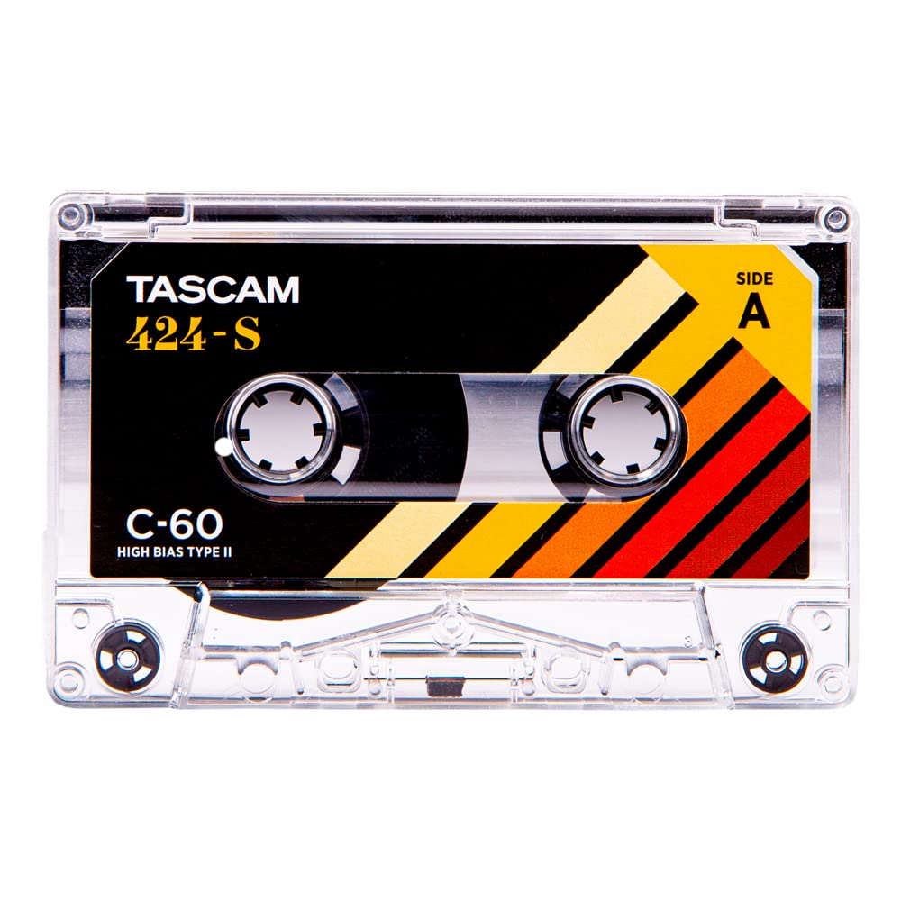 TASCAM 424-S High Bias Cobalt Type II C-60 Blank Studio Cassette Tape for Audio Recording and Mastering