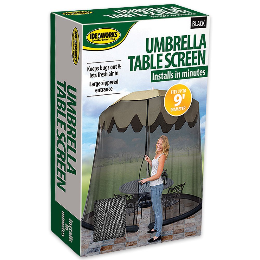 Ideaworks Outdoor 11 Foot Umbrella Table Screen Black