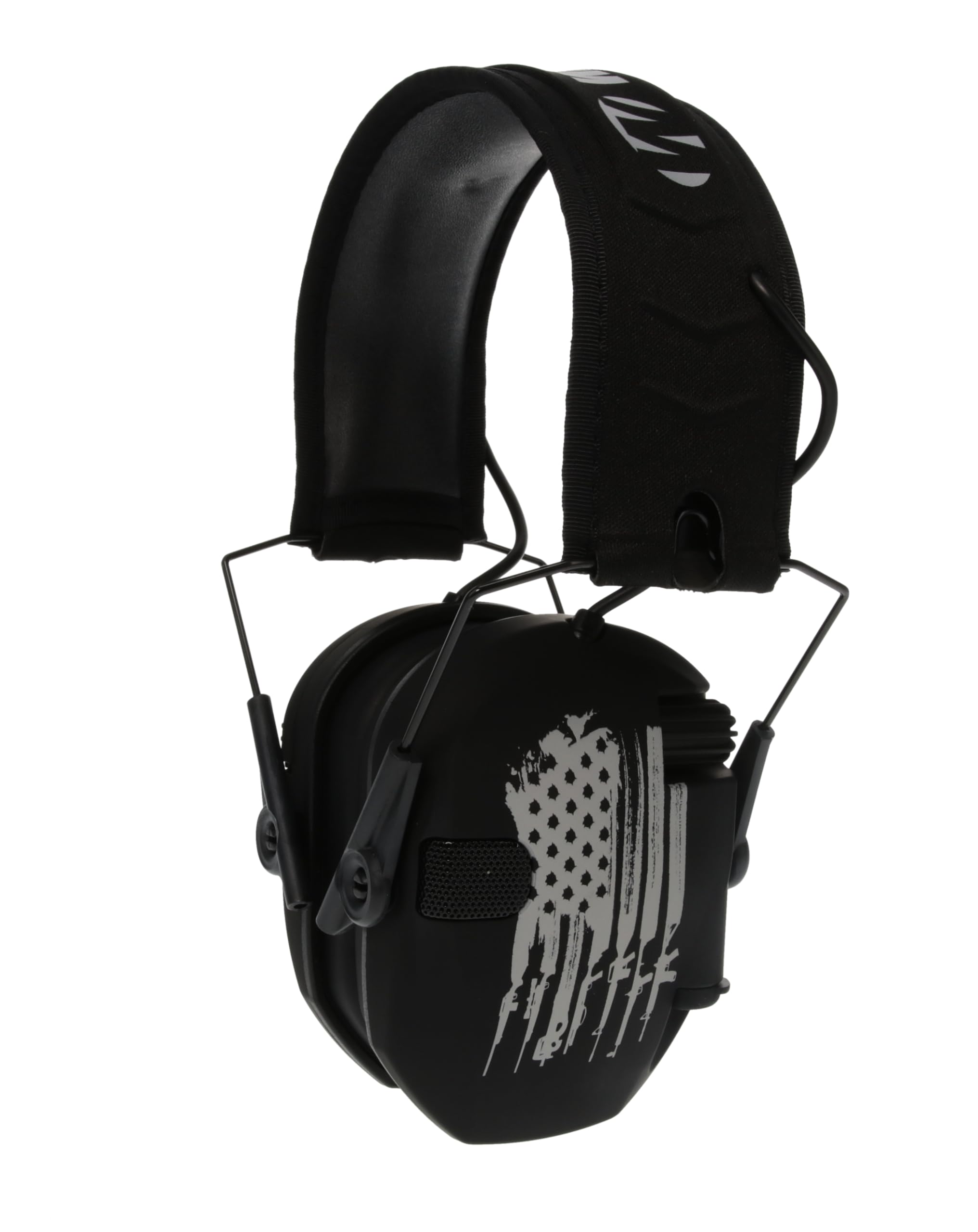 Walker's Razor Electronic Earmuff - Flag - Noise Reduction Rating 23dB - Shooting Hearing Protection with Sound Activated Compression