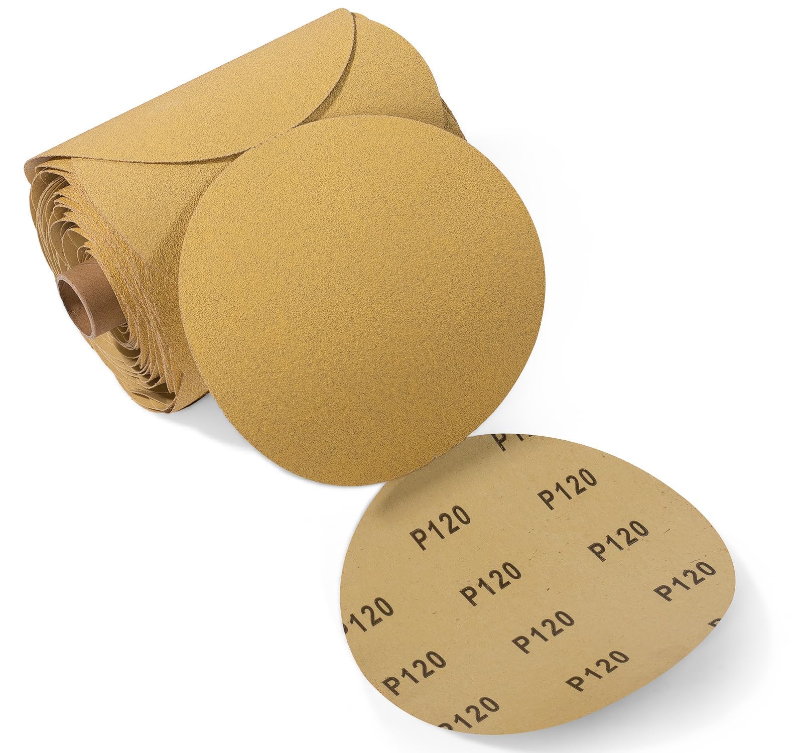 LuckyGuard 100 PCS 6 Inch PSA Sanding Discs 120 Grit Sticky-Back Sandpaper