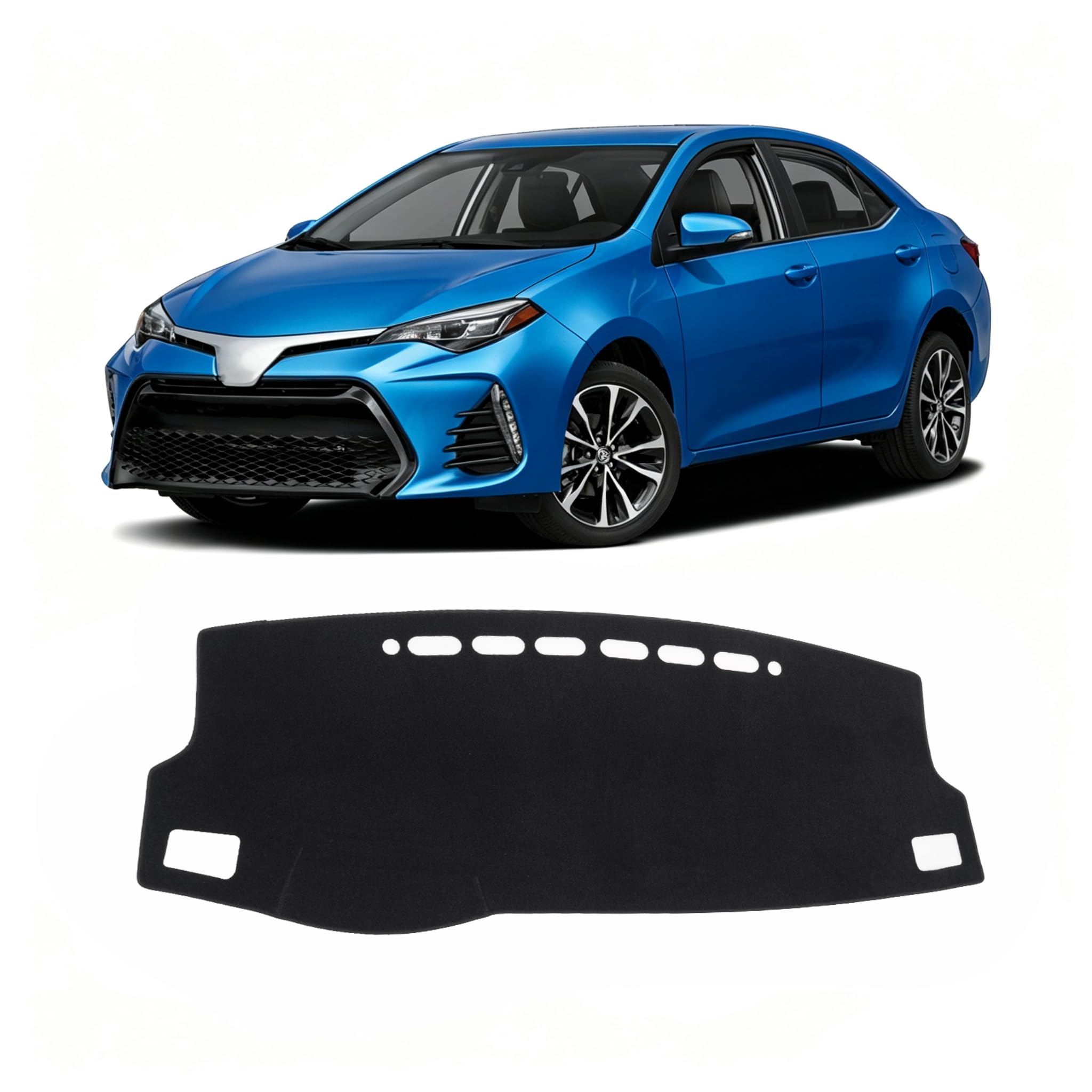 KUST Black Dash Cover for Toyota Corolla 2014-2017 2018 Left Hand Driving Dashboard Cover Non-Slip Center Console Dash Cover Interior Accessories for Corolla Custom Fit Dash Mat No Glare