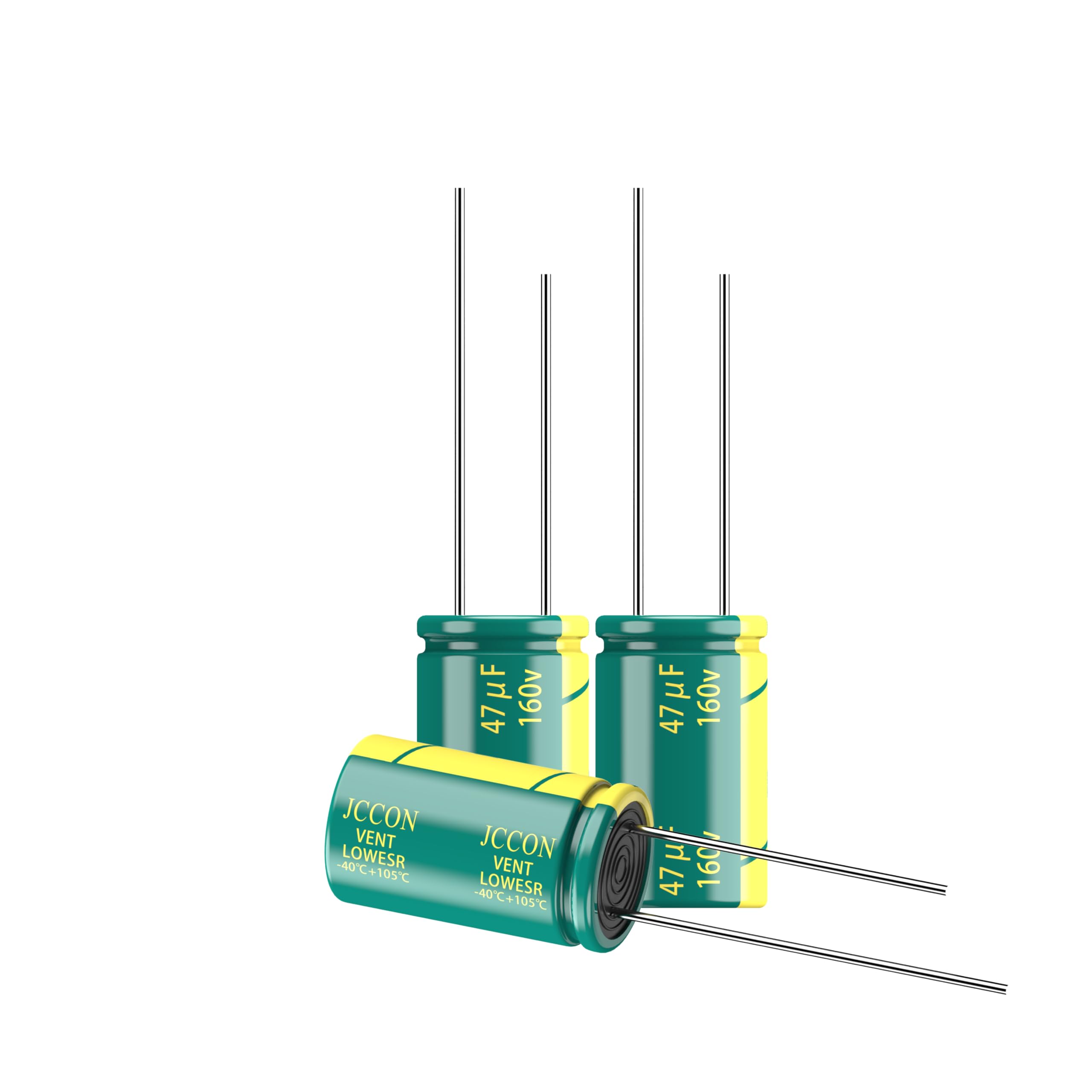JCCON 10-Pack 160V 47uF Premium Quality Low ESR Electrolytic Capacitors 10x17mm (0.4x0.67in), 160Volt 47MFD High-Frequency Caps with Superior Performance