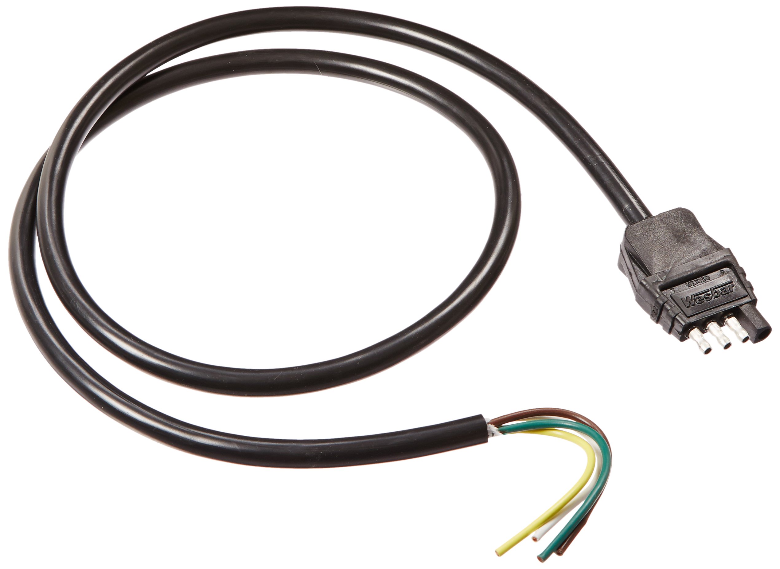Wesbar 787264 4-Pole Flat Connector w/ Jacketed Cable - Trailer End - 4' Long