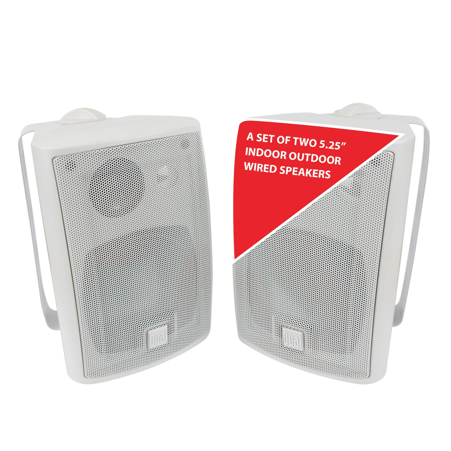 Dual LU53PW 5.25" 125 Watt 3 Way Indoor Outdoor White Speaker pair