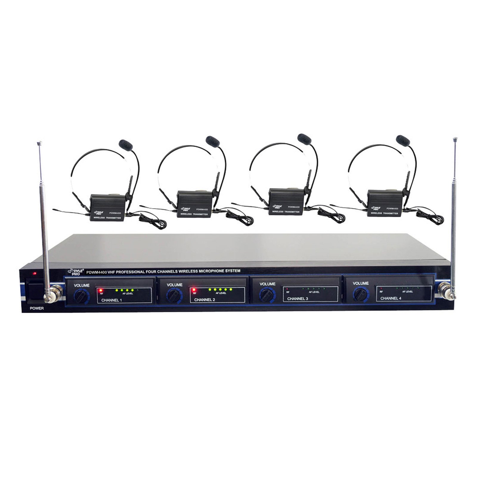 Pyle PDWM4400 4CH Wireless Belt pack Microphones