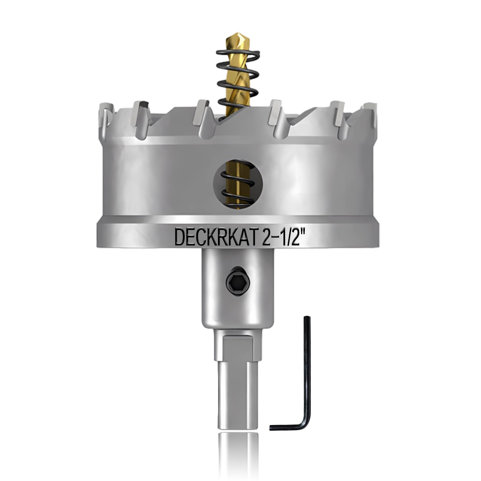 2-1/2" TCT Hole Saw for Hard Metal, Heavy Duty 65mm Tungsten Carbide Tipped Hole Cutter with Spring-Loaded Pilot Drill Bit for Stainless Steel, Metal, Iron, and Plastic
