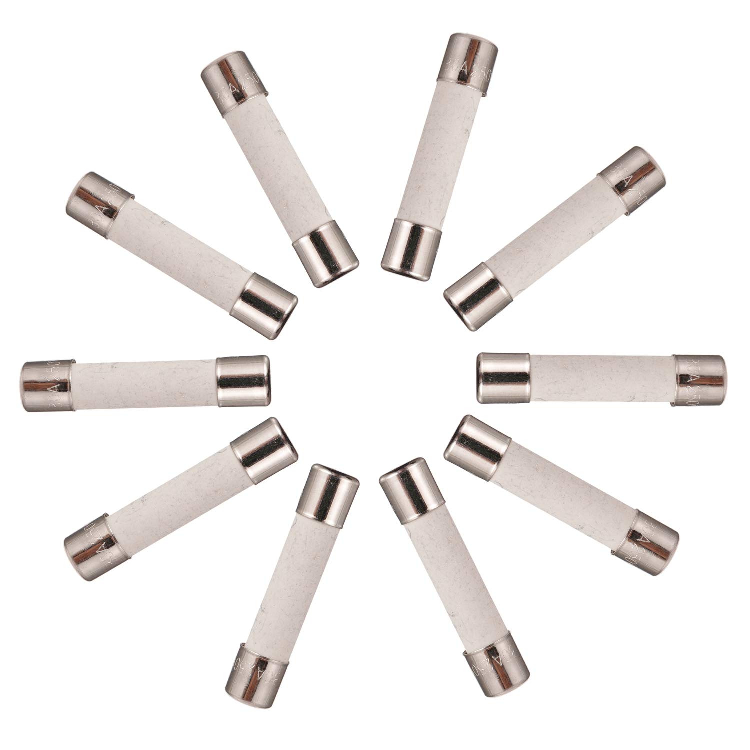 BOJACK 30AL250V 6x30mm 30A 250V Slow-Blow Ceramic Fuses 30 amp 250 Volt 0.24 x 1.18 Inch Ceramic Tube Time-delay Fuses (Pack of 20)