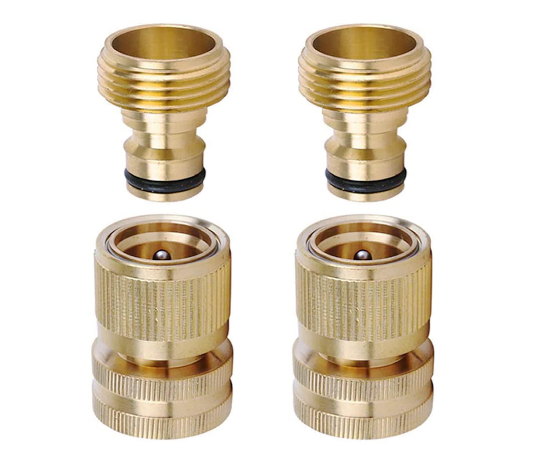 LIKAGE Brass Hose Quick Connect, 3/4 Inch GHT Garden Hose Quick Connector