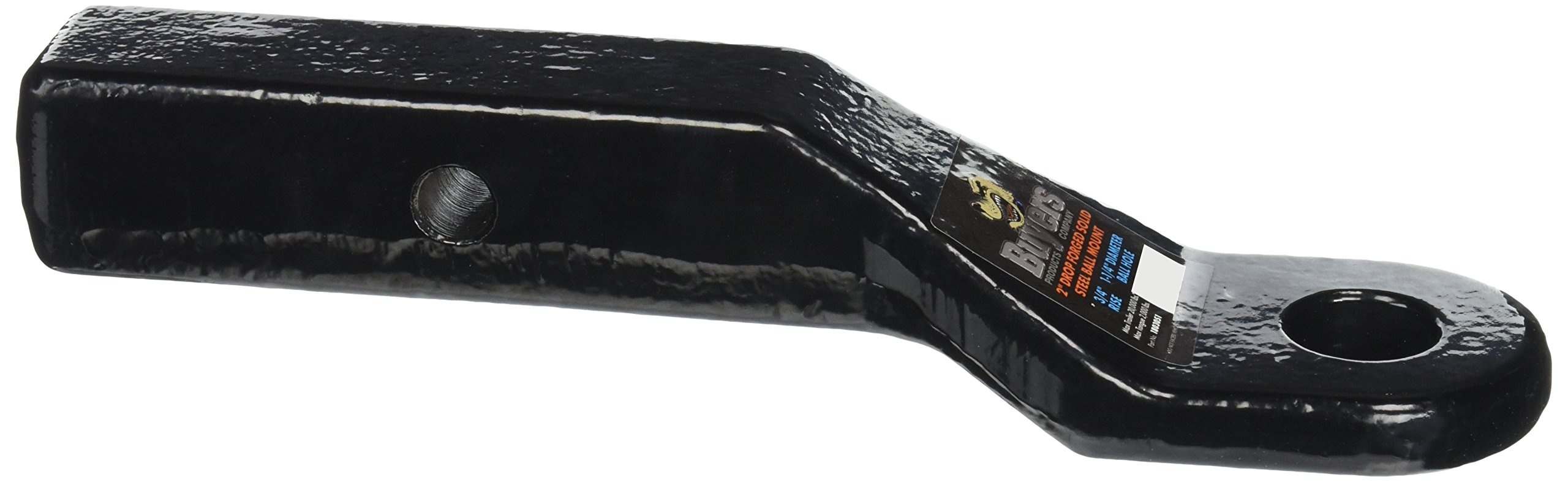 Buyers Products 1803051 Heavy Duty 2" Ball Mount Drawbar Hitch Insert, 2" Drop, Fits 2" Receiver, Accepts 1" or 1‑1/4" Shank Balls, 20,000 lb MGTW, Black Powder Coat