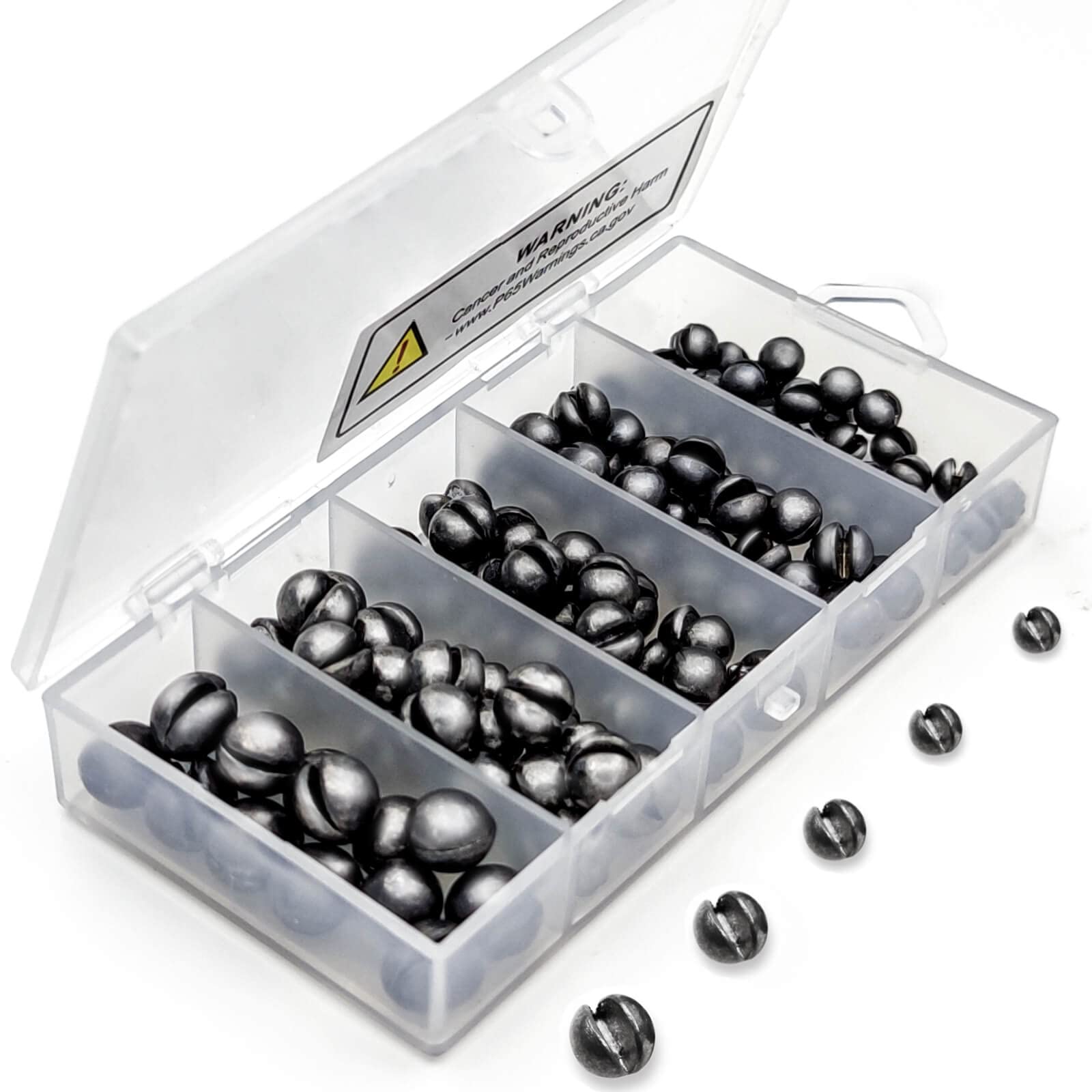 SANWEAL120PCS/200PCS Fishing Weights Sinkers - Premium Split Shot Fishing Weights Sinkers - Round Removable Fishing Sinkers - 5/6 Sizes