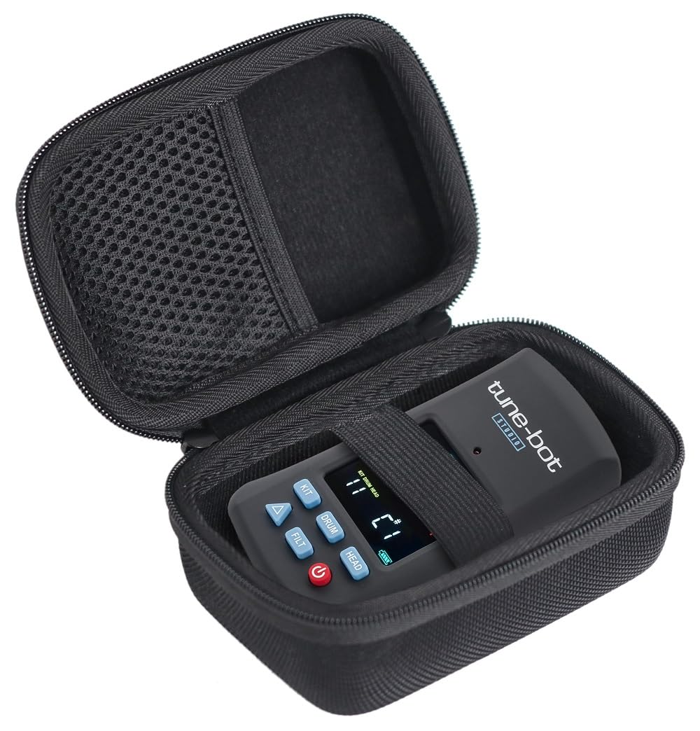 Maoershan Soft Travel Protective Case For tune-bot Studio TBS-001 Digital Drum Tuner - Clip-On Tuner Acoustic Drum Kits (Only Case)