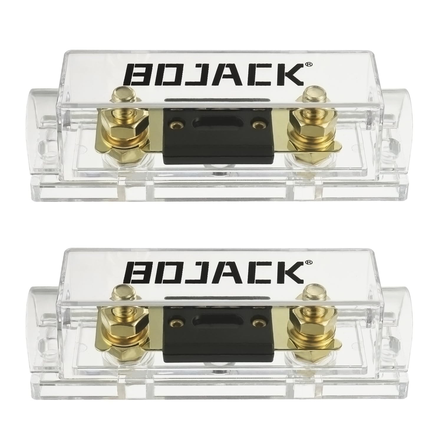 BoJack 2pcs 500A ANL Fuse Holder and 2pcs 500Amp 32VDC ANL Fuses for Audio and Video Systems
