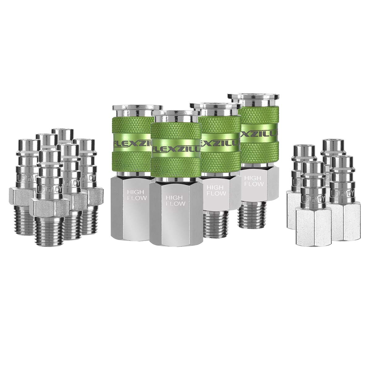 Flexzilla A53458FZ Pro High Flow Coupler  Plug Kit 1/4In Npt 1/4In Body 14 Pc