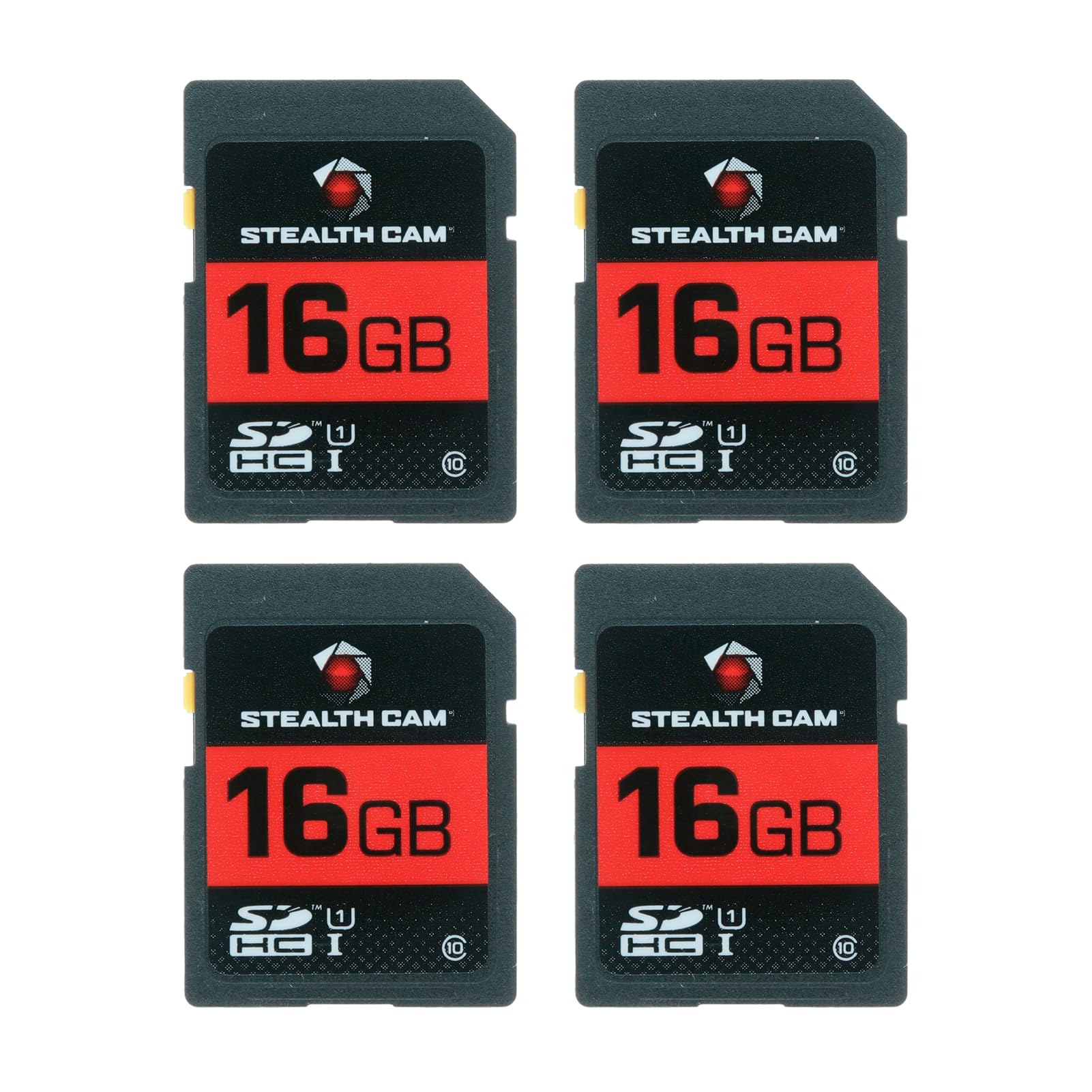 STEALTH CAM SD Card - High-Speed Data Transferring Storage Game Trail Hunting Scouting Photo Video Recording Cameras, 16GB SD Card (4 Pack)