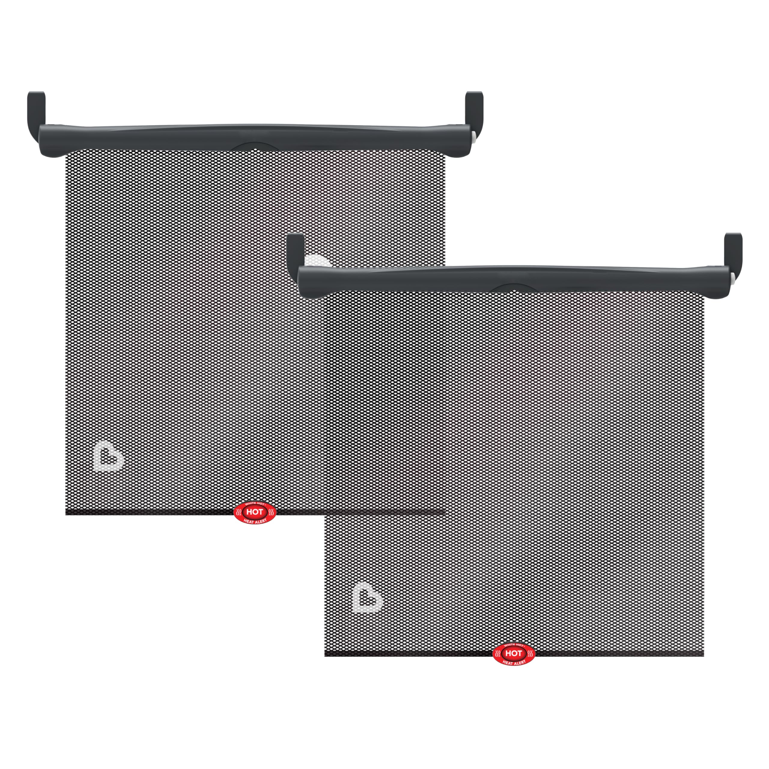 Munchkin Brica Sun Safety Car Window Shade with Heat Alert, Helps Block UVA/UVB Rays, 2 Pack, Black