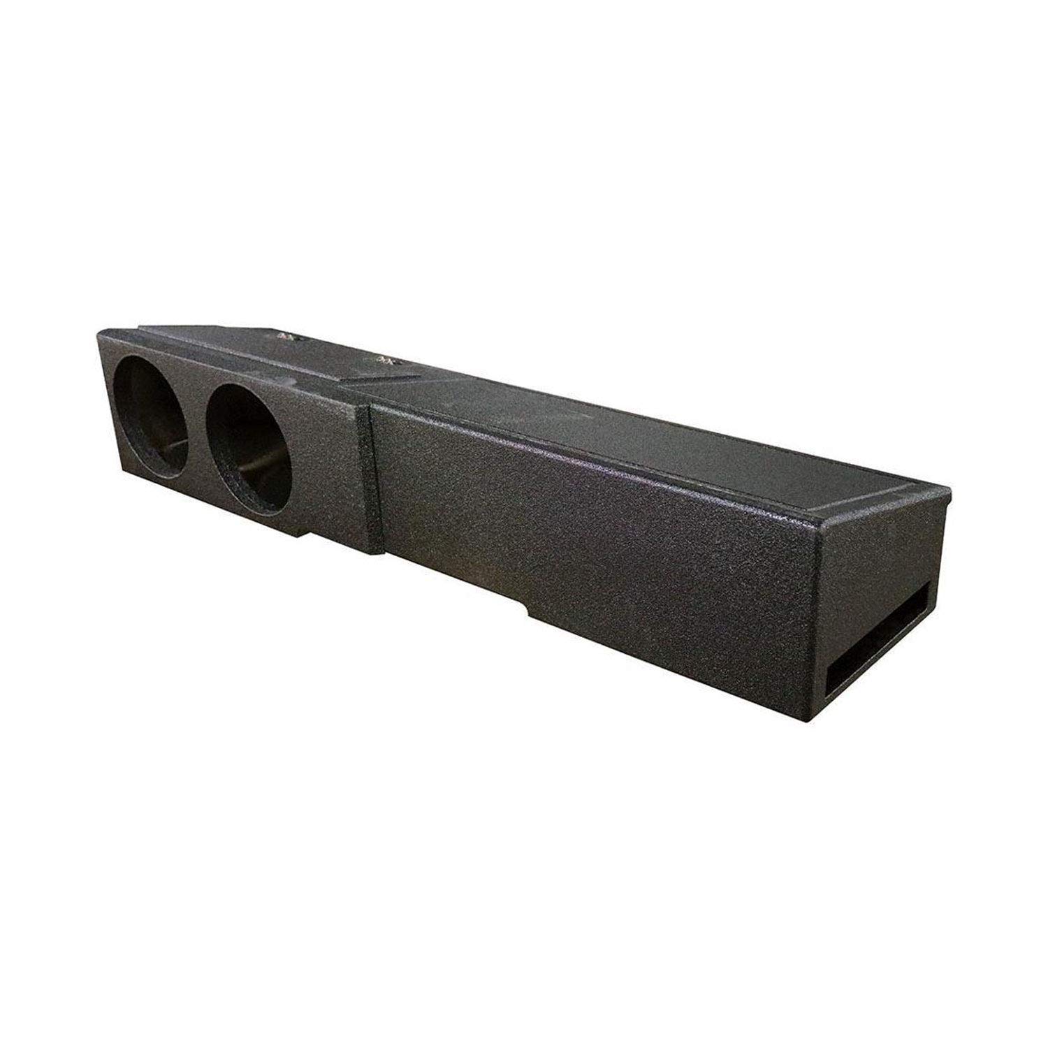Q Power Dual 8in Underseat Front Fire Subwoofer Enclosure, Q-Bomb Ported Sub Box Compatible with Chevy Silverado Crew Cab, GMC Sierra Crew Cab 2007-2026