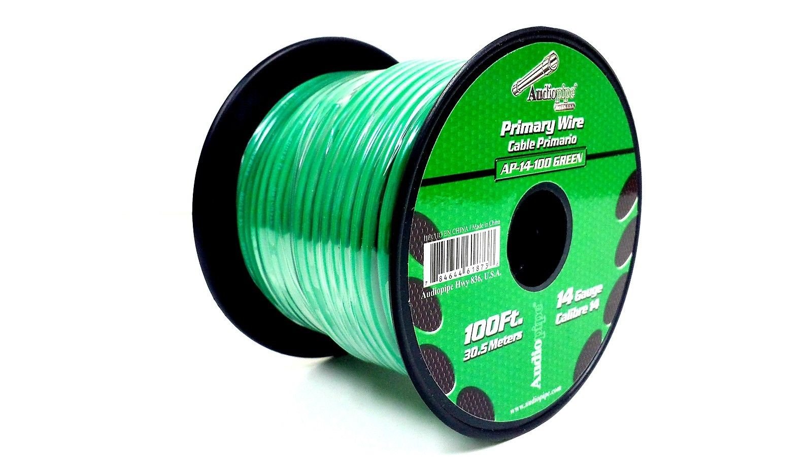 Audiopipe AP14100GR 14 Gauge 100Ft Primary Wire Green