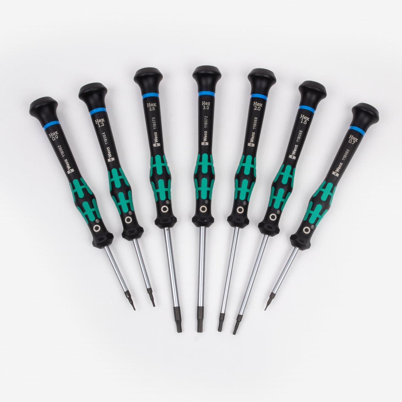 Wera 2054/7 Kraftform Micro Hex Metric Precision Screwdriver Set