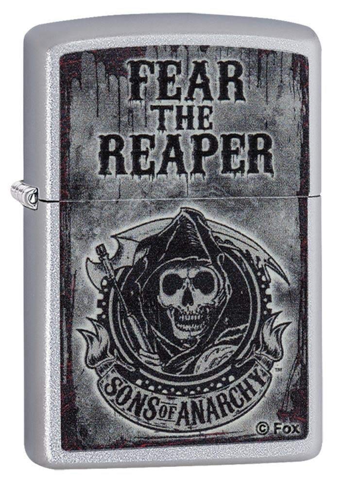 Zippo Sons of Anarchy Fear The Reaper Pocket Lighter, Satin Chrome
