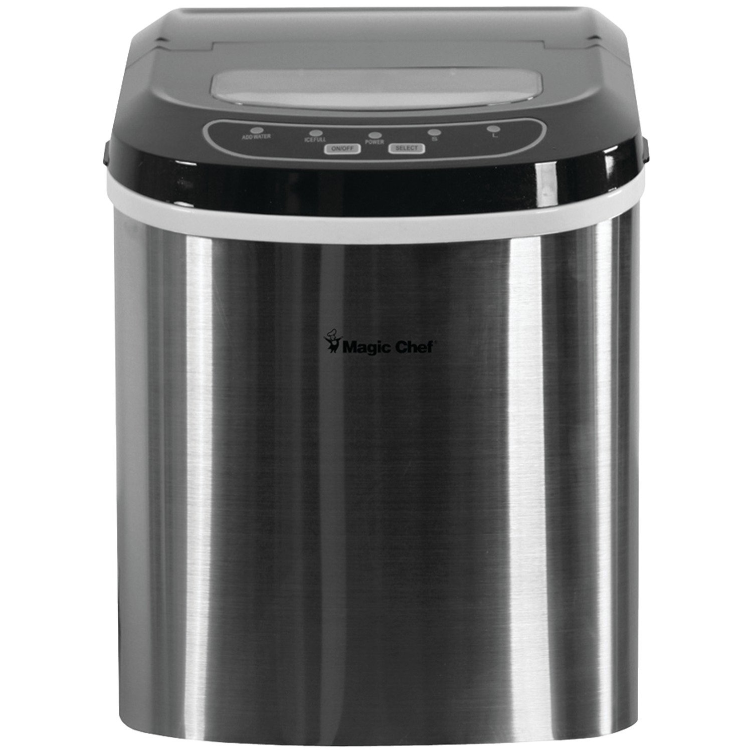 Magic Chef MCIM22ST 27-Pound-Capacity Portable Ice Maker (Stainless w/Black Top)