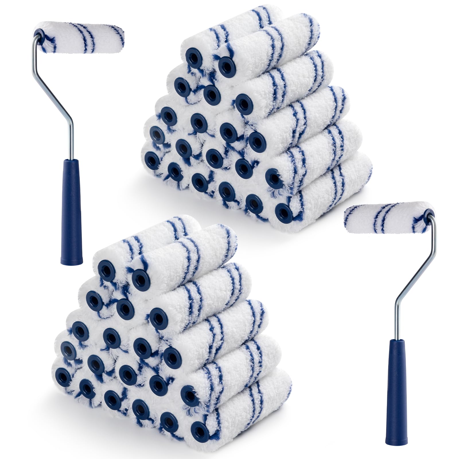HUIROOWL 4 Inch Microfiber Paint Roller, 3/8" Nap, 40 Pack