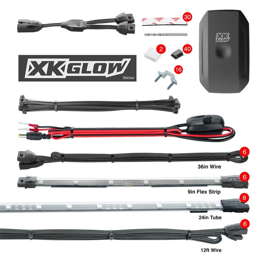 XKGlow KSCARADVANCE Car Advance LED Accent Light Kit  (8) 24" & (6) 10" RGB