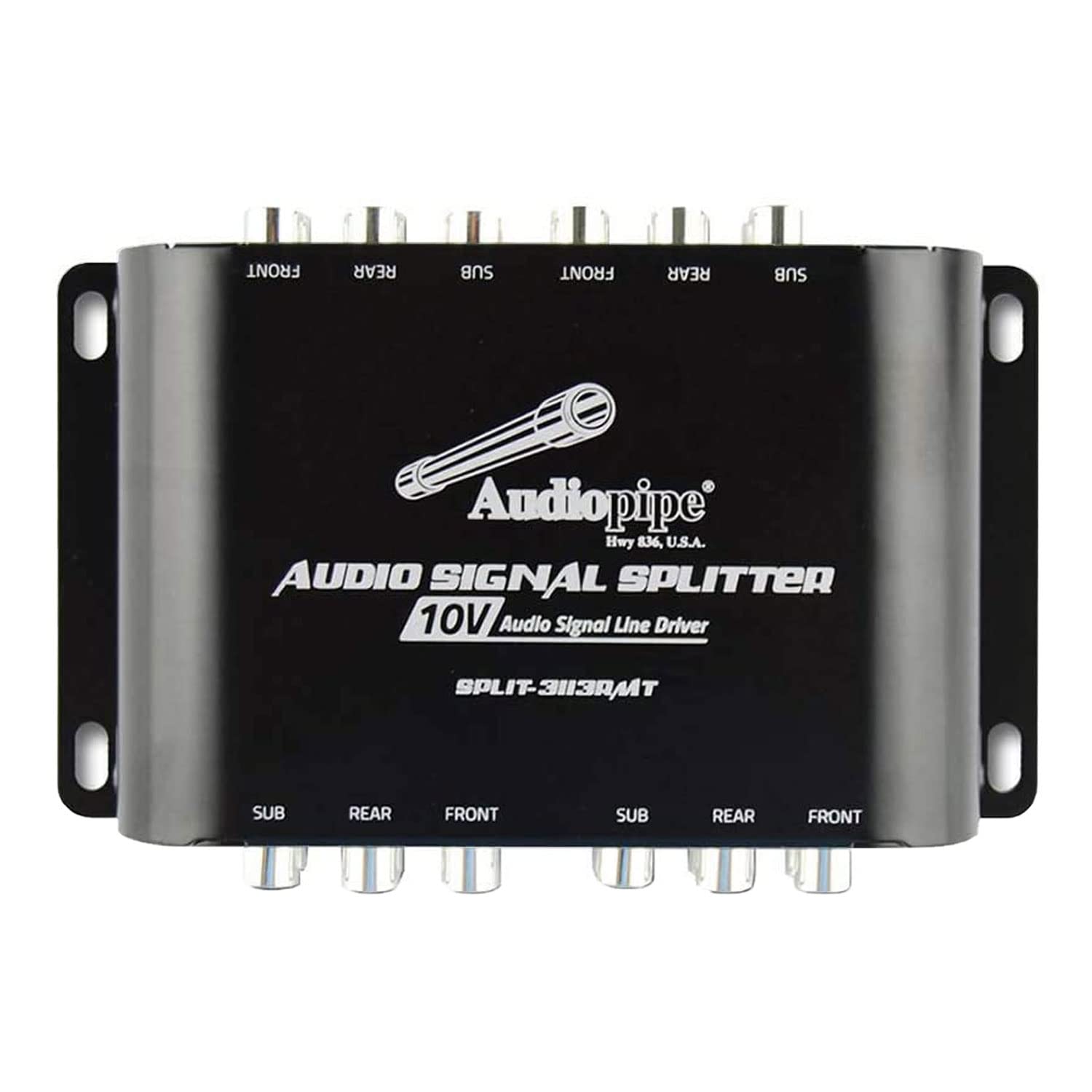 Audiopipe SPLIT3113RMT RCA 1 In /3 Out 10V Audio Signal Line Driver w/ Rmt Bass