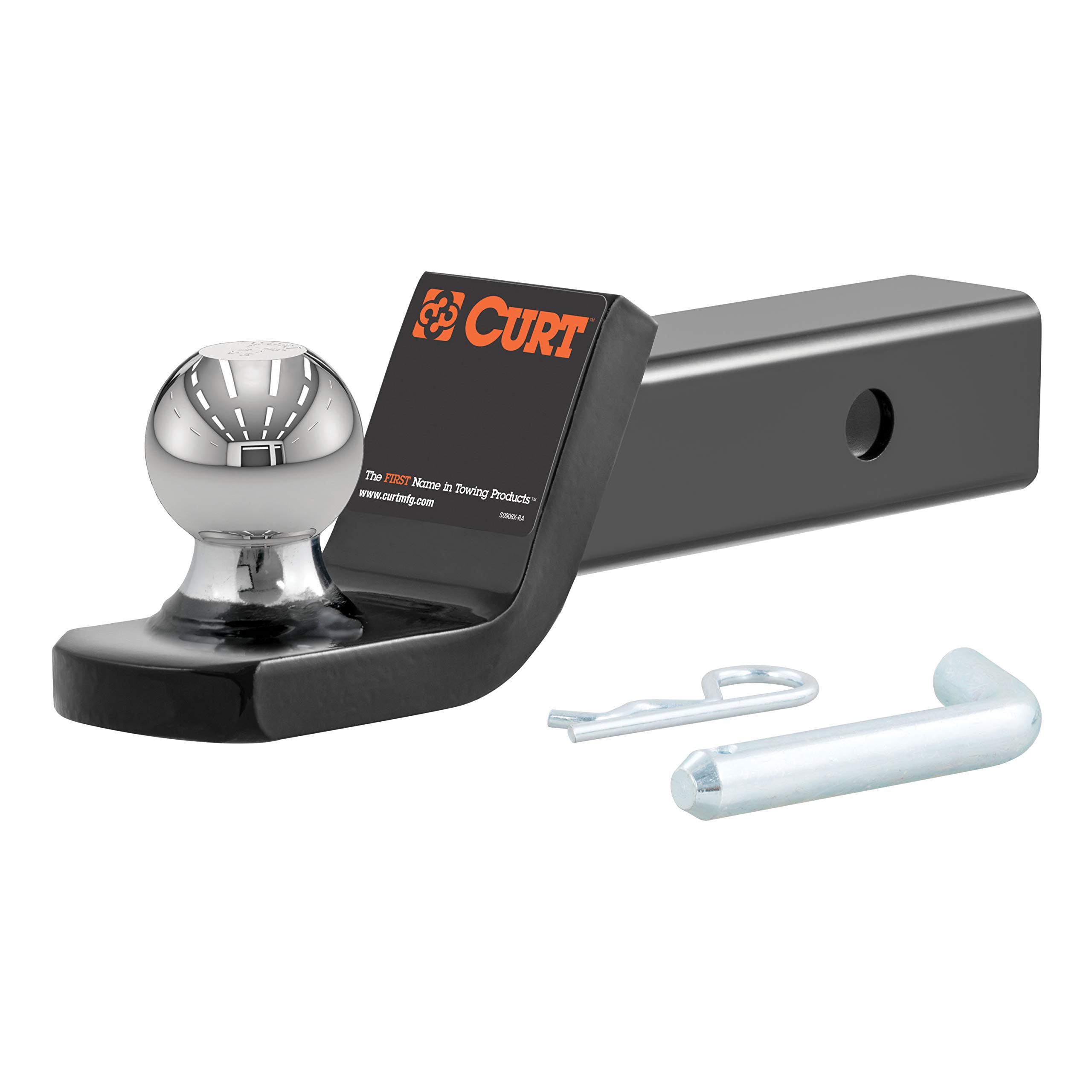 CURT 45134 Fusion Trailer Hitch Ball Mount with 2" Ball, 7,500 lb, 2" Drop