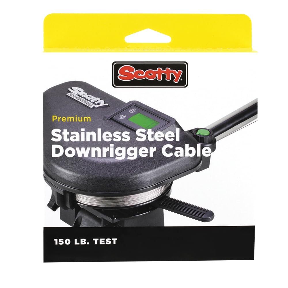 Scotty 1000K Premium Stainless Steel Downrigger Cable, 200 Spool, 150lb Test