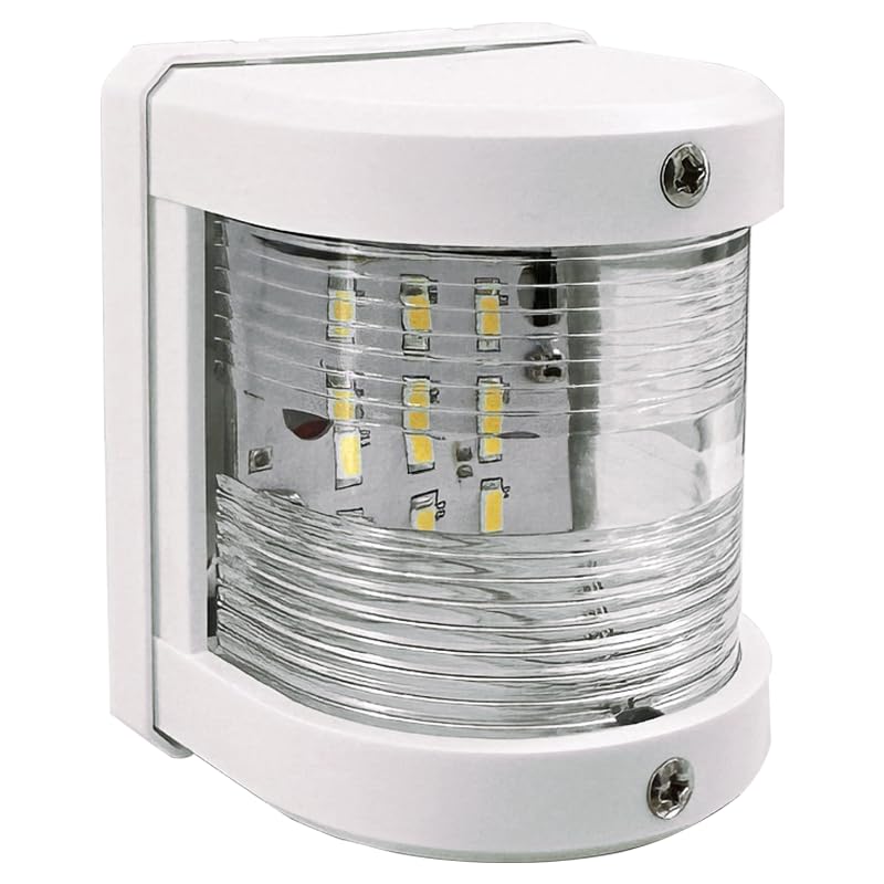 ISURE MARINE White Stern LED Navigation Light ABS Anchor Signal Mast Light 225° IP66 Waterproof 1 Nautical Miles