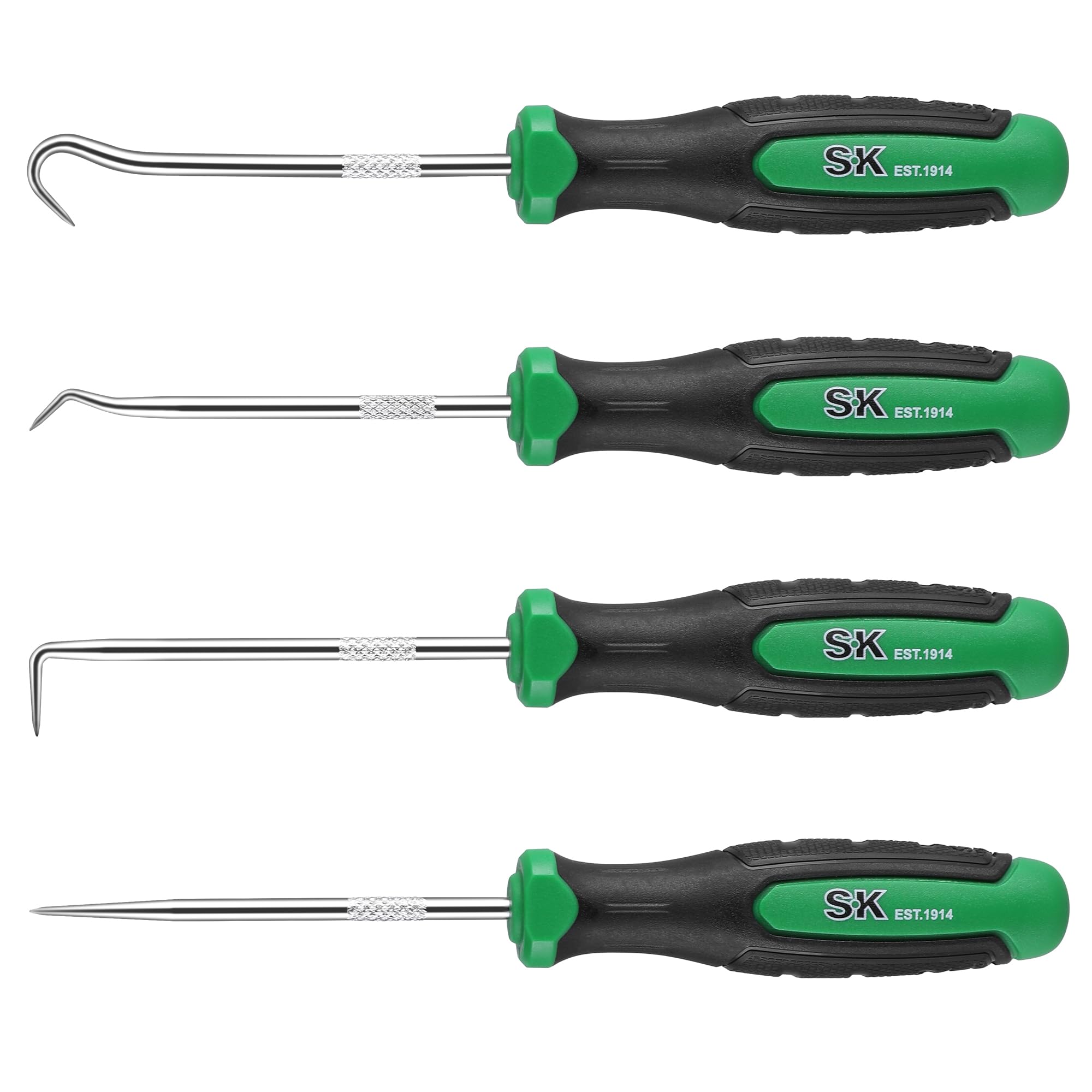 SK 4-Piece Hook and Pick Set, Straight Pick, Offset Pick, 90°Pick and Hook