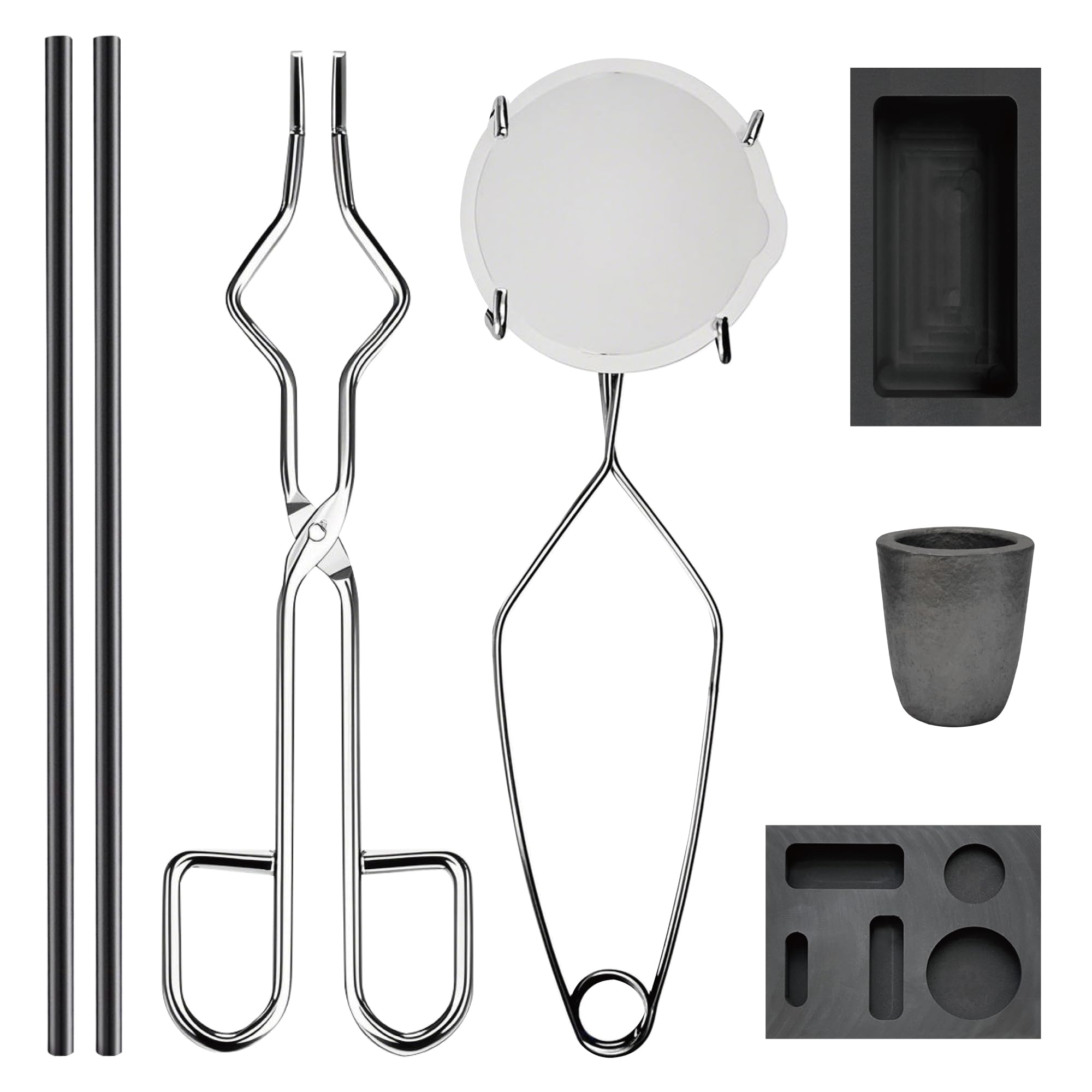 Nelyrho 8-in-1 Metal Casting Kit, Graphite Crucible Set for Melting Metals