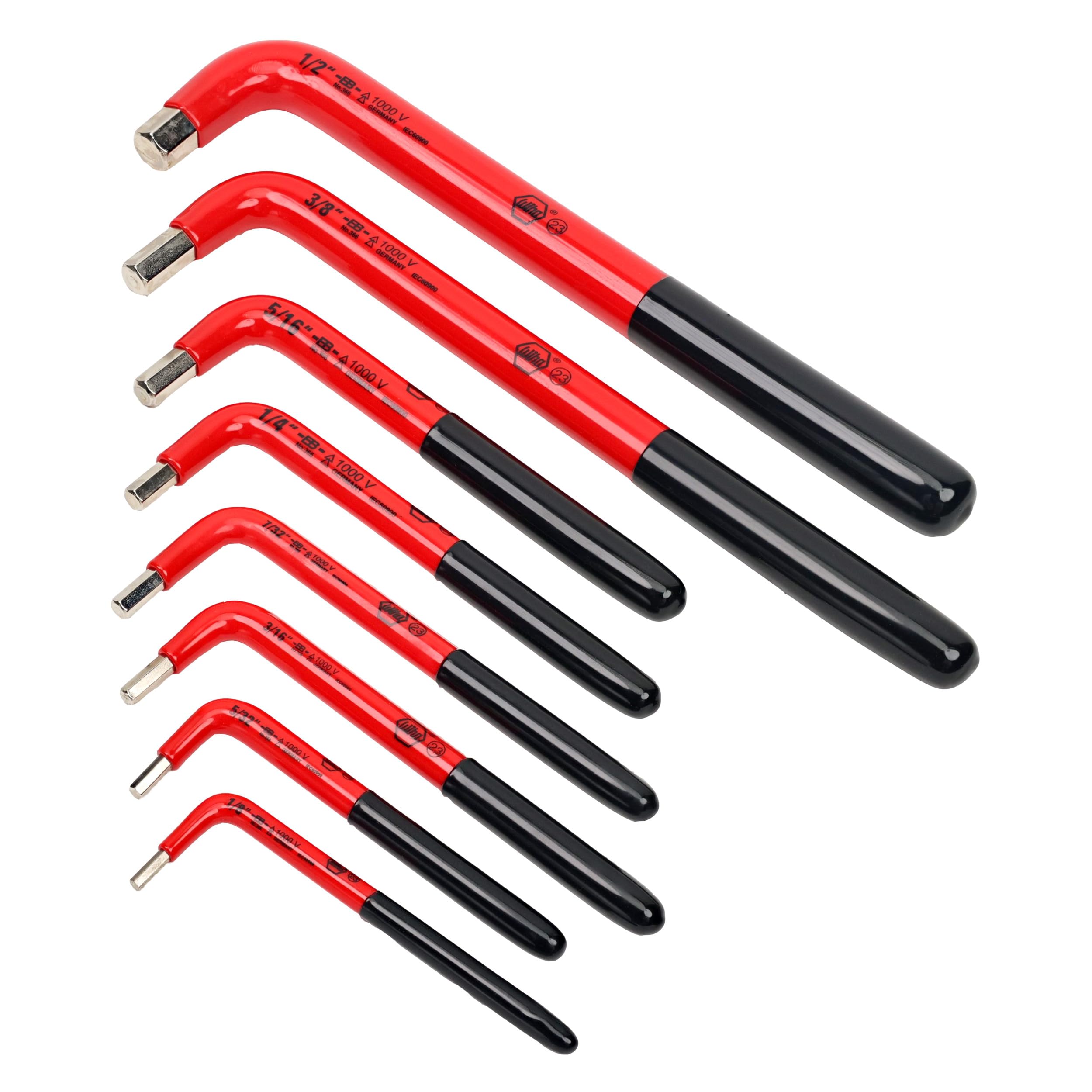 Wiha 13690 SAE Insulated Hex L-Key Set – 8 Piece Set