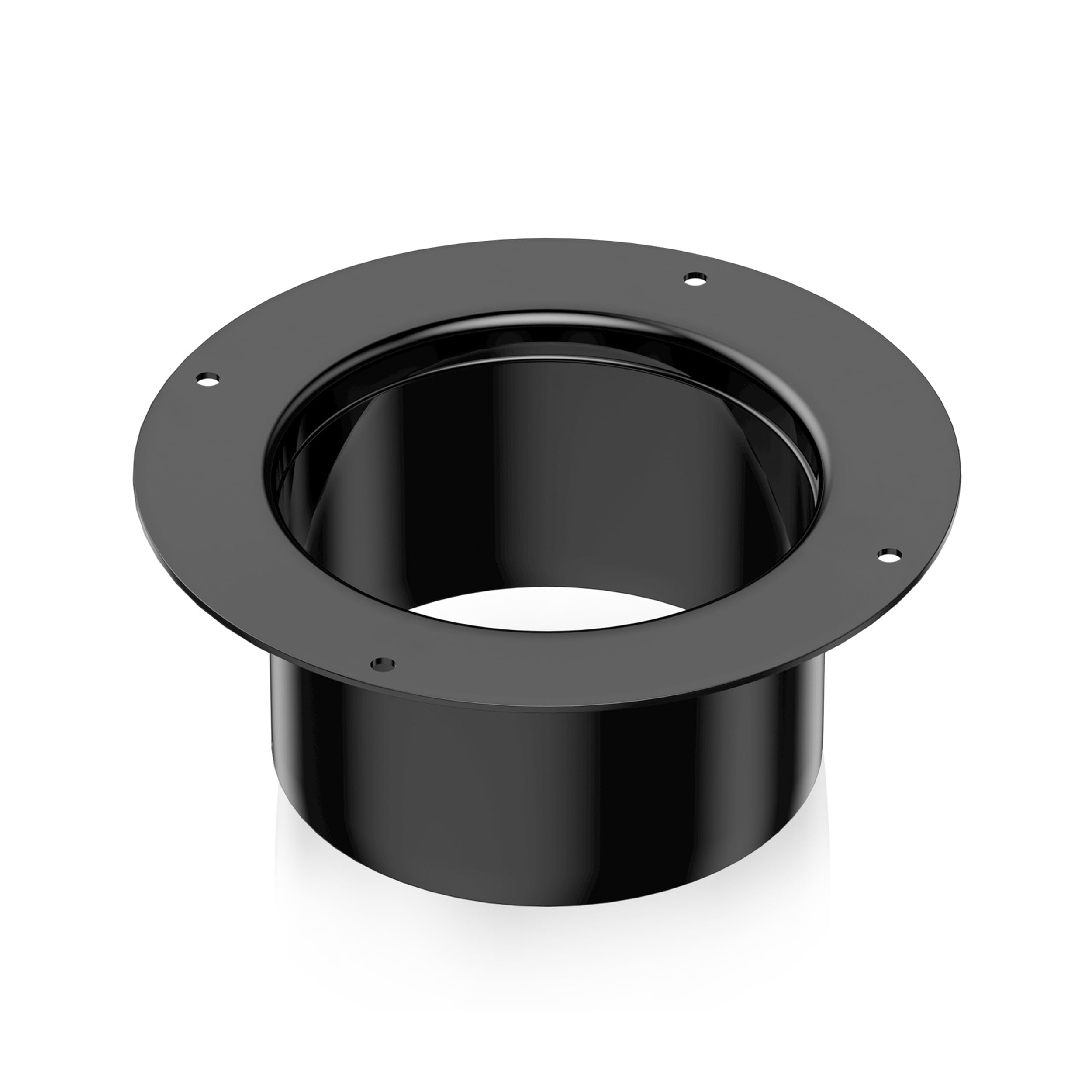 Hon&Guan 5 Inch Duct Connector, Plastic 5 Inch Dust Collection Fittings Duct Flange For Heating Cooling Ventilation System, Black.